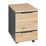 Stella Trading – Memphis Rollcontainer Schreibtisch in Artisan Eiche Optik, G