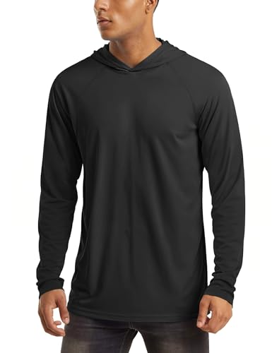 magcomsen MAGCOMSEN Men's Hooded UPF 50+ Sun Protection T Shirts Long Sleeve Athletic Fishing Shirts Rash Guards