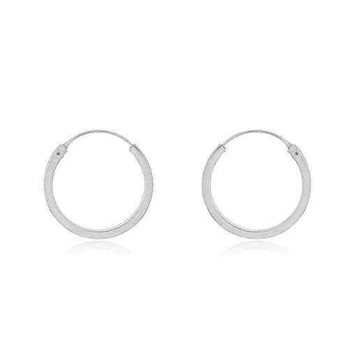 Brinco Masculino Argola Lisa de Prata Pura 925