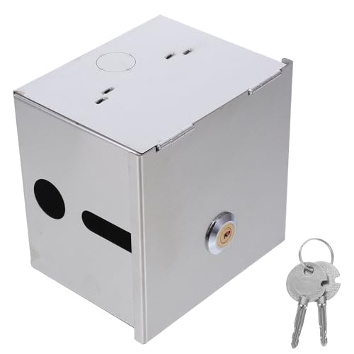BCOATH Caja Eléctrica de Acero Inoxidable Tipo para Exterior con Cerradura Protector de Enchufe y Antirrobo Compatible con Instalación Empotrada y Superficial para Parques Escuelas