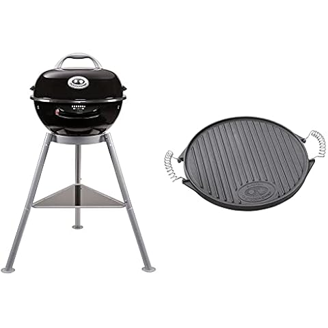 Outdoorchef Elektrogrill City 420 E - Elektro Kugelgrill für saftige Steaks - Ø 42 cm mit 2.0 kW & Gusseisen Grillplatte 420 Cover