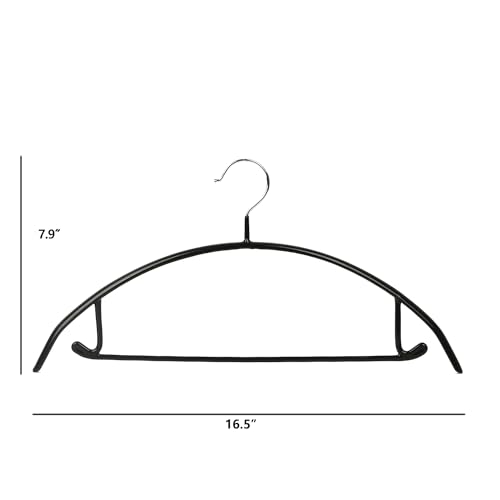 Besslee Non-Slip Rubber Coated Metal Hangers No Shoulder Bump, Set Of 5/10 Heavy Duty Contour Sweater Hangers For Shirts Coats Dresses Or Suits thumb #1