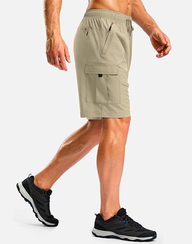 Image of Pudolla Men's Hiking Cargo Shorts with 5 Pockets Lightweight Casual Shorts