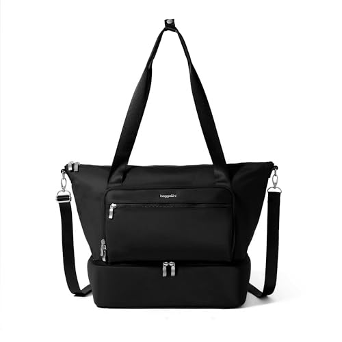 Baggallini Park Ave Overnight Tote - Lightweight 14"x20" Travel Essential Weekender Tote Bag for Women