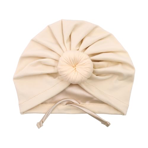 Image of Silky Satin Lined Turban Hat for Babies Infant Toddler Girls Boys Bonnet Newborn Cotton Beanie Little Kids Shower Caps