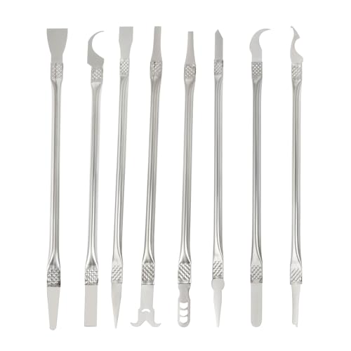 uxcell 8 in 1 Metal Spudger Phone Pry Opening Repair Tools Kit Screen Disassemble Set Double Ended for Cellphone Mobile Phone Laptop PC