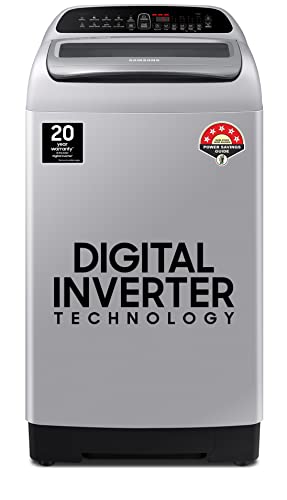 Image of Samsung 7 Kg 5 Star Inverter Fully-Automatic Top Loading Washing Machine Appliance (WA70T4262GS /TL, Imperial Silver, Wobble technology)