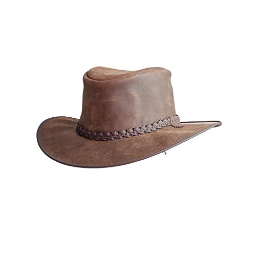American Hat Makers Crusher Premium Brown Leather...