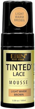EBIN NEW YORK Tinted Lace Mousse, Foaming, Light Warm Brown, 3.38 Oz