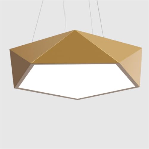 Lámpara colgante de altura ajustable con diseño hexagonal blanco para techos altos