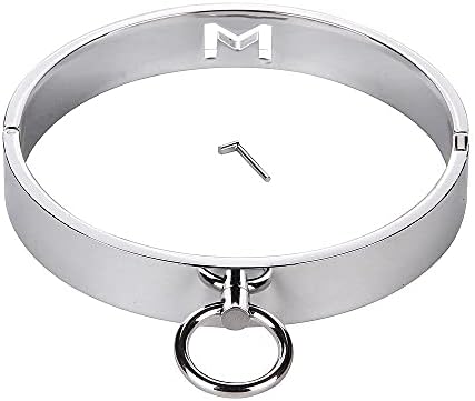 Stainless Steel Premium Bondage Collar with Key Fetish Sexy (17")