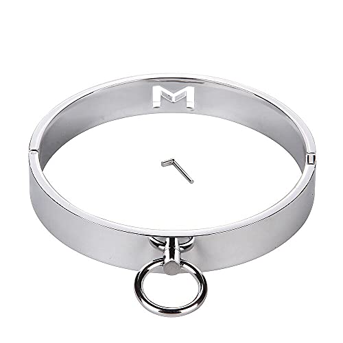 Stainless Steel Premium Bondage Collar with Key Fetish Sexy (17