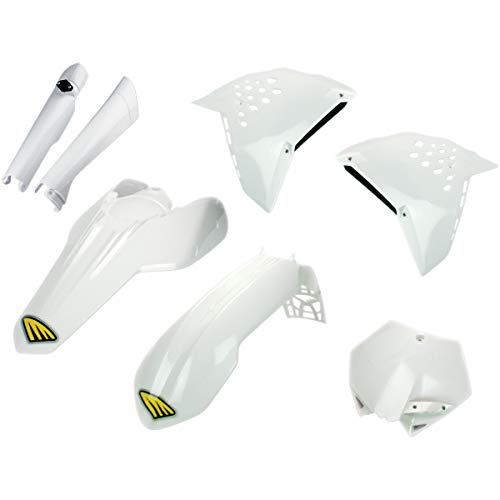 Kit plastique Cycra Powerflow blanc pour moto KTM 250SX modèles 2007 à 2010