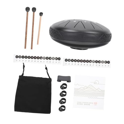 Yardwe 11 Notes Ethereal Drum Portable Steel Tongue Drum for Music Education Yoga Meditation Boys and Girls' Imaginative Development Durable Easy to Play