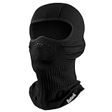 Botack Ski Mask for Men Women, One-Piece Knitting Breathable Balaclava, Thermal Face Mask for Cold Weather Skiing, Motorcycle Black