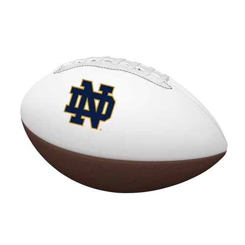 Logo Brands NCAA Notre Dame Fighting Irish Mini Size Autograph Football - Smooth White Panel for Signatures Display or Collecting NCAA Fan Memorabilia