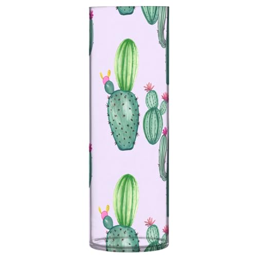 Vase transparent forme cactus aquarelle déco chambre et salle de bain - 2