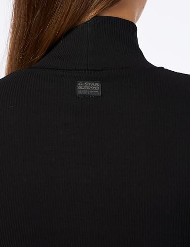 Miniatura 5 de G-Star Raw Slim Rib Dress Mock Ls Wmn, Vestido Para Mujer, Negro Dk Black D23500-D493-6484 , M