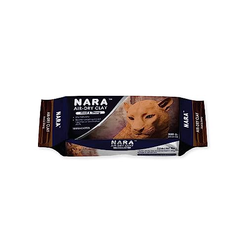 NARA Arcilla seca al aire (dura y fuerte), bloque de 500 g, para esculpir y recubrir, fácil de usar (terracota)