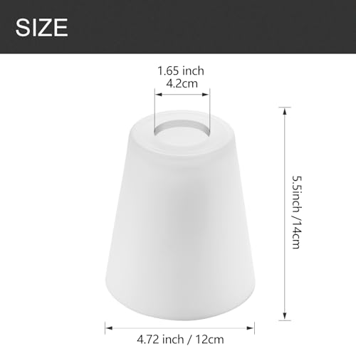 Image of Fixture Replacement Frosted Glass Shade, E26 Base with 1-5 /8 inch Fitter, 3-pack Cone Replacement White Shades for Pendant Light, Wall Sconce, Vanity Light, Table Lamp