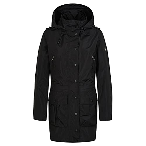 Knuffelwuff Damen Übergangsjacke - Leichte wasserdichte Jacke Lexington Größe: M / 38 Schwarz - Atmungsaktive Regenjacke mit extra vielen Taschen für Outdoor, Wandern, Reisen, Gassi gehen