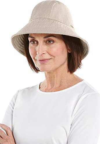 Coolibar Upf 50+ Women's Katia Cotton Bucket Hat - Sun Protective (Large/X-Large- Natural Modern Herringbone) #TOP24