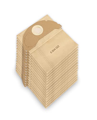 Paperbags Lot de 15 sacs filtrants en papier pour aspirateur Kärcher 6.904-322.0, WD2 pour WD2 Premium MV2 WD 2.200 à WD 2.550 A2004 A2054 A2099 Cover