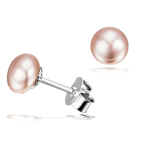 Preisvergleich Produktbild Goldmaid Damen-Ohrstecker 925 Sterlingsilber 2 Süßwasserzuchtperlen lachs
