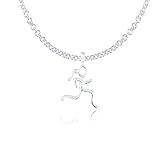 Gone For a Run Sterling Silver Mini Stick Figure Runner Necklace | .925 Sterling Silver Necklaces | Running Jewelry | 18