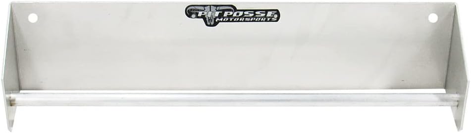 Pit Posse 464 Tie Down Hanger Holder Aluminum Rack - Made in USA - Wall Mounted for Enclosed Race Trailer Garage Shop Storage Organizer- Holds Tie Downs, Ratchet Straps, Bungee Cords (Silver)
