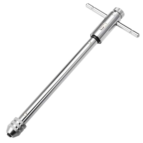 TA-VIGOR Adjustable T-Handle Ratchet Tap Wrench for Metric M3-M8, Reversible Ratchet Tap Holder Reamer Hand Tapping Tool