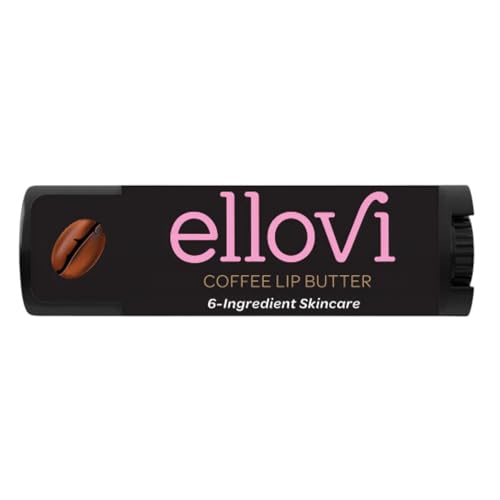 Ellovi Natural Lip Butter Lip Balm - Coffee - Pure Enough to Eat - Made With Just 6 Vegan Ingredients - Moisturizing Lip Care for All Day Hydration