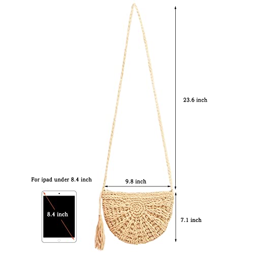 Fozehlad Women Straw Crossbody Purse Straw Clutch Bag Summer Beach Shoulder Handbag Woven Handmade Purse2