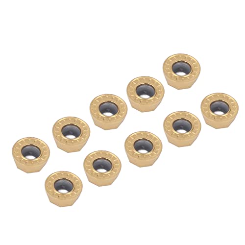 10pcs Carbide Turning Inserts,RPMT1204 Carbide Inserts Milling Tool for Lathe Turning Tool Holder Boring Bar Mild Steel Stainless Steel Machining