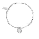 Material - Sterling Silver ChloBo Mini Noodle Sparkle Rice Friendship Disk Charm SBMNSR089