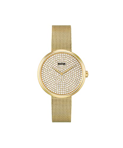 BOSS Praise Qtz Basic Slim Gold Round Dial Womens Watch|Ionic Plated Thin Gold Steel Material|Gold Color Band - 1502659 (B0BBGK589C) Amazon Price History, Amazon Price Tracker
