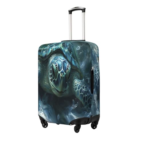 The Happiness of Turtles Durable Luggage Cover Suitcase Protector Anti-Scratch Luggage Cover Fits 18-32inch Luggage, Black, Small2