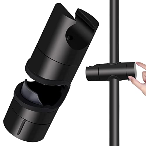 ducha solar Drenky Soporte Ducha, Soporte Alcachofa Ducha Negro Para Barra de Ducha 18-25 mm Hecho de ABS Sólido Engrosado y Versión Mejorada Soporte de Cabezal de Ducha, Negro Mate