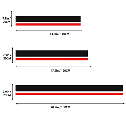 Image of Bilisin 3 Pcs Car Sports Racing Body Side and Roof Hood Decals, Vinyl Stripe Graphic Stickers, Auto Body Door Side DIY Modified Decals Decoration for All Cars SUV Truck BI016 Black and Red
