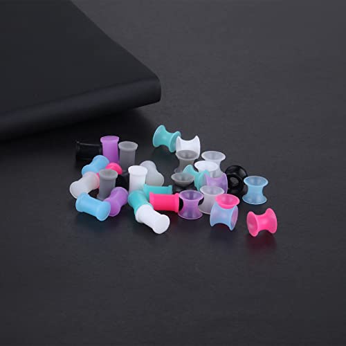 Jusway Gauges For Ears Silicone Ear Plugs And Tunnels Ear Stretching Plugs Lobe Tunnles 2G Gauges(32Pcs) #TOP5