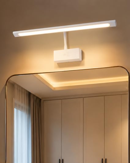 Image of 06 watt White Body Mirror Light /Picture Light /Dressing Light for hallyway &livingroom (White-Straight, 12 WATT)