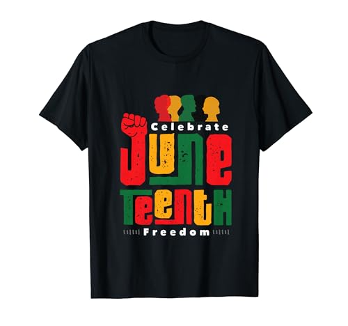 Black Freedom Celebrate Juneteenth Day Hombres Mujeres Gráfico Camiseta