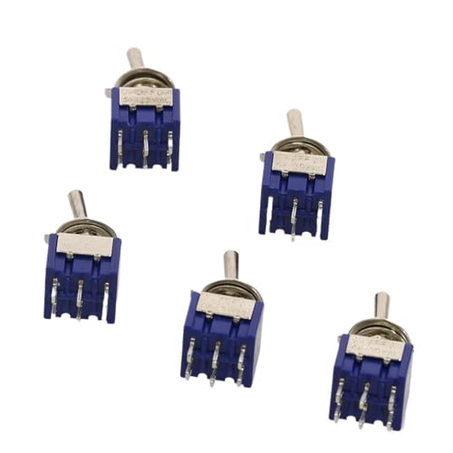 Interruptor de palanca DPDT ON-OFF-ON miniatura de 3 posiciones pack de 5 unidades 4