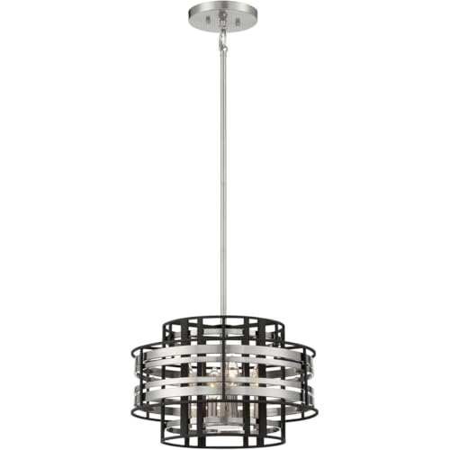 Metropolitan Minka N7984-420 Presten - 4 Light Pendant, Brushed Nickel/Sand Coal Finish