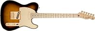 Contoured ash body with bound flame maple top Three-way pickup selector switch and rotary series/parallel switch (no tone control) Gold through-body Telecaster bridge Sunburst