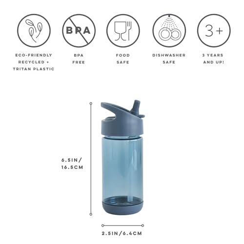 3 Sprouts Recycled Plastic Kids Water Bottle, Eco-Friendly Water Bottles for Kids with Straw Leak-Proof, BPA Free - Image 2