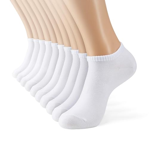 MONFOOT Men's/Women's 10-20 Pairs Thin Cotton Low Cut Ankle Socks, Multipack