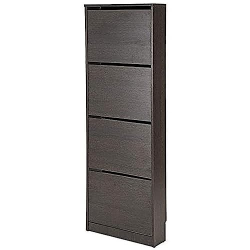 TOPKIT |Mueble Zapatero Loira 52AB| Zapatero estrecho alto | Armario Zapatero | Mueble Zapatero 4 puertas abatibles. | Wengue