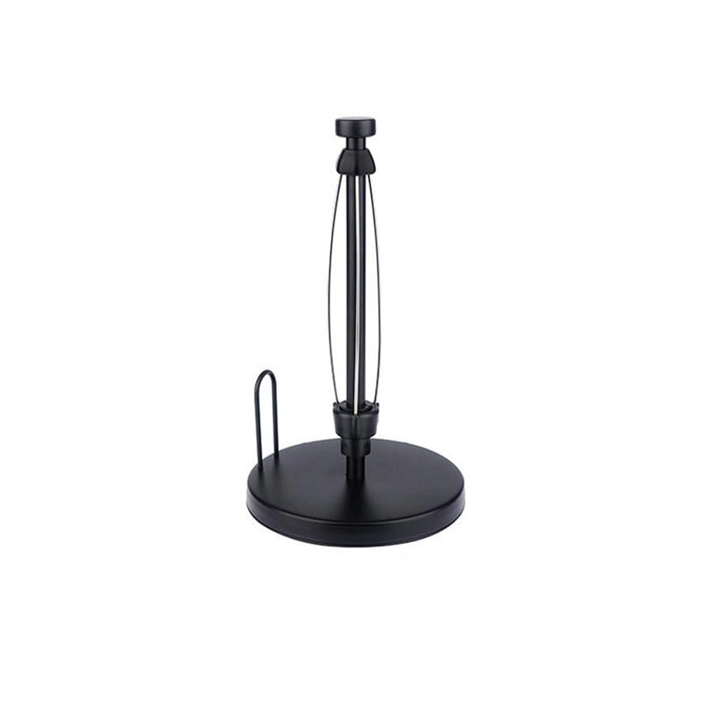 Portarrollos de Cocina Portarrollos de cocina, porta toallas de pie, soporte de acero inoxidable for toallas de papel for encimeras de cocina y mesas de comedor Soporte Rollo Papel Cocina(Negro)