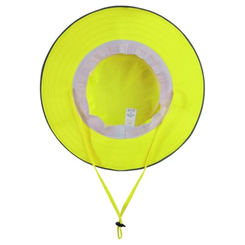 Image of Unisex High Visibility Reflective Bucket Hat Mesh Wide Brim Work Safety Boonie Hat Sun Protection Packable Sun Cap Bucket Cap
